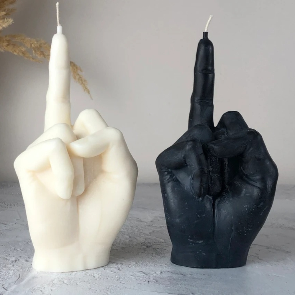 MIDDLE FINGER CANDLE Bougie Parfumée en Forme de Doigt d'Honneur